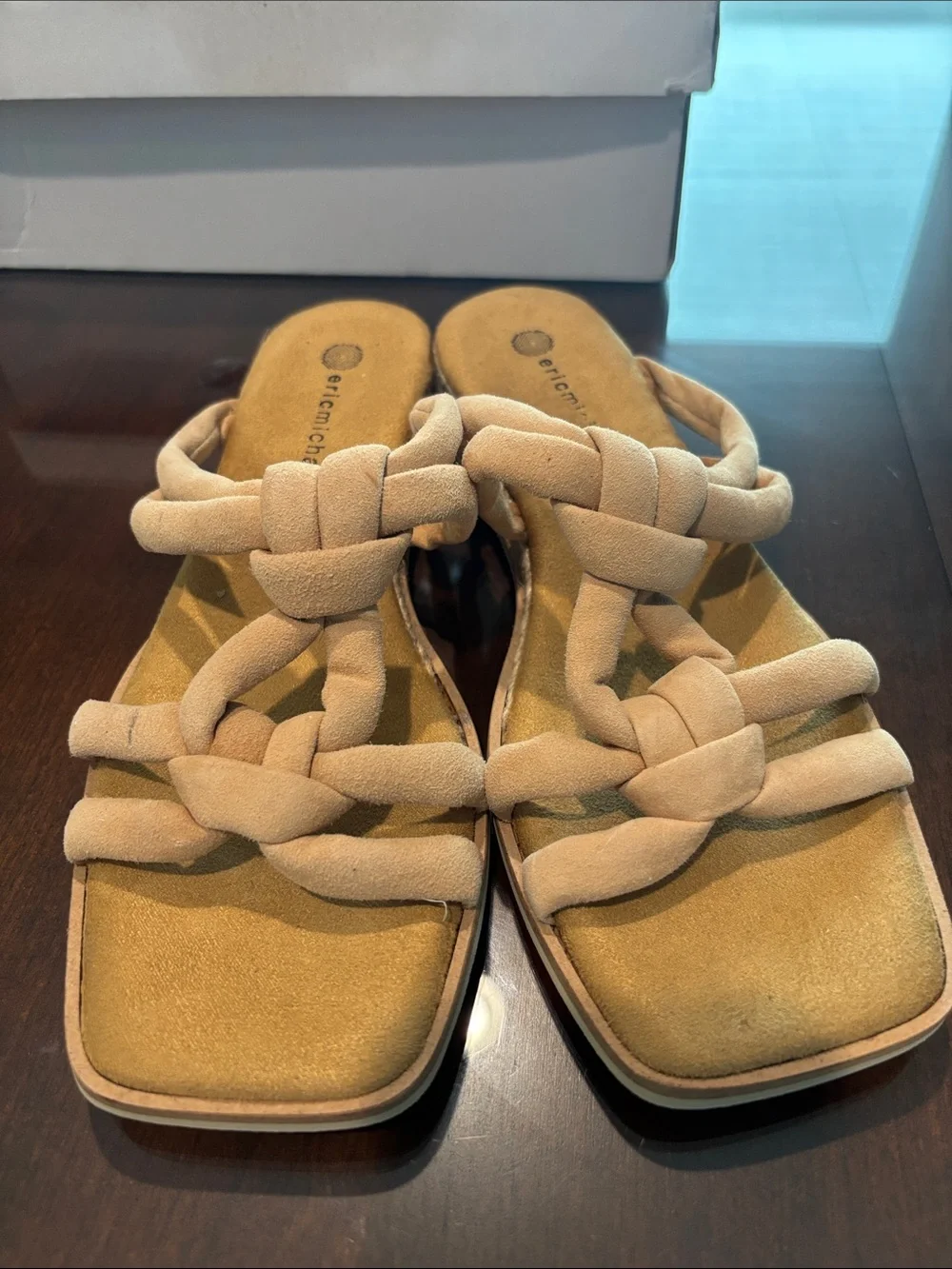 Eric Michael Braided Hope Slide Sandals in Beige size 7
